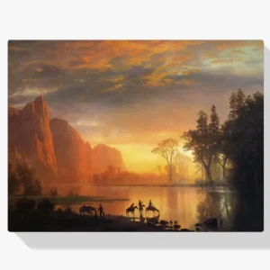 Achat Immédiat Schilderen op nummer – Zonsondergang in de Yosemite Vallei - 50x50cm