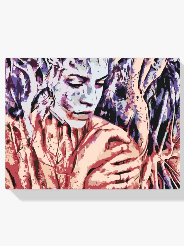 Achat Immédiat Schilderen op nummer – Vrouw tussen de boomwortels - 100x100cm