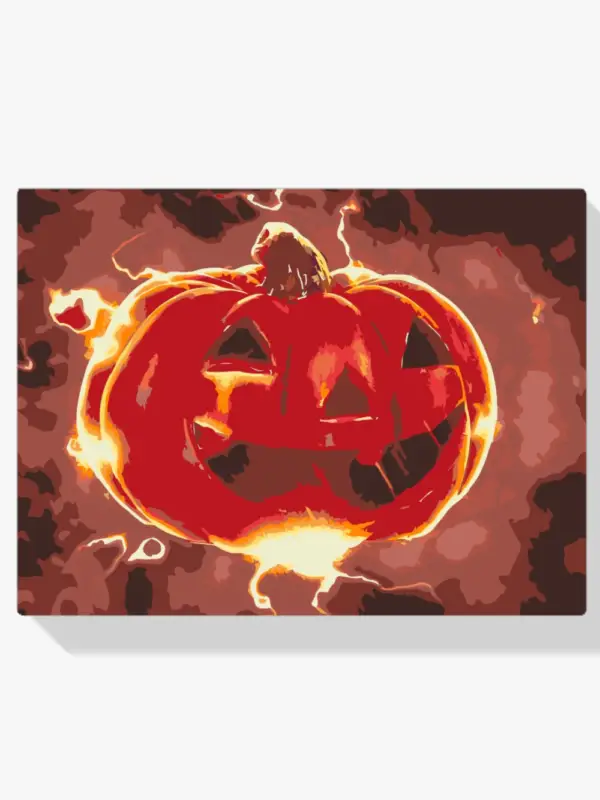 Achat Immédiat Schilderen op nummer – Halloween pompoen - 40x40cm