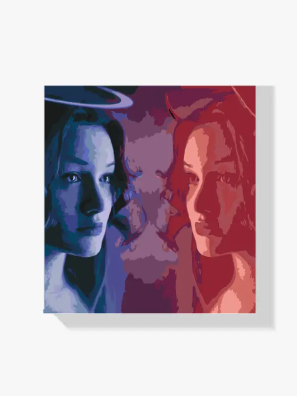 Achat Immédiat Schilderen op nummer – Goed en kwaad - 90x90cm