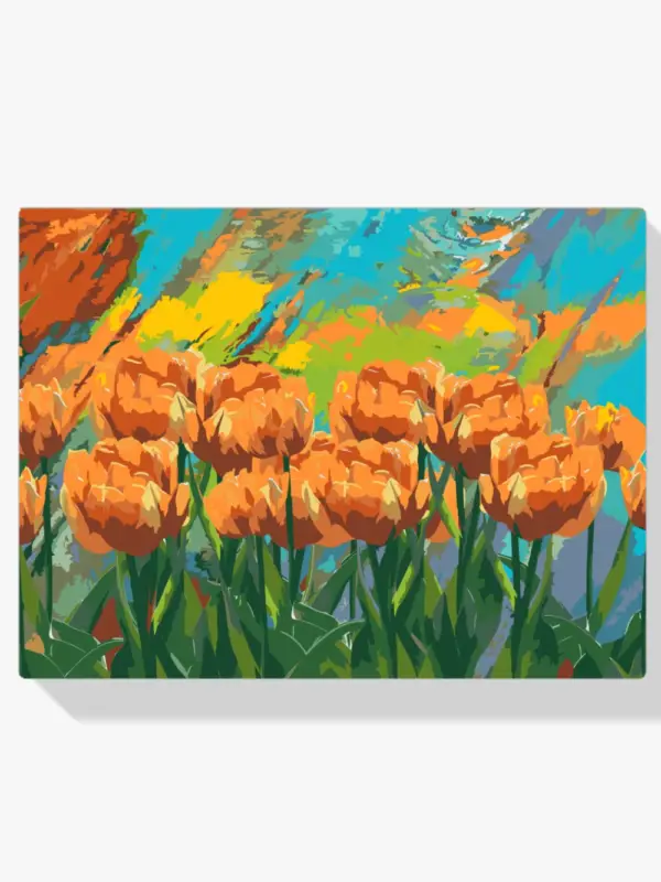 Achat Immédiat Schilderen op nummer – Geschilderde tulpen - 40x50cm