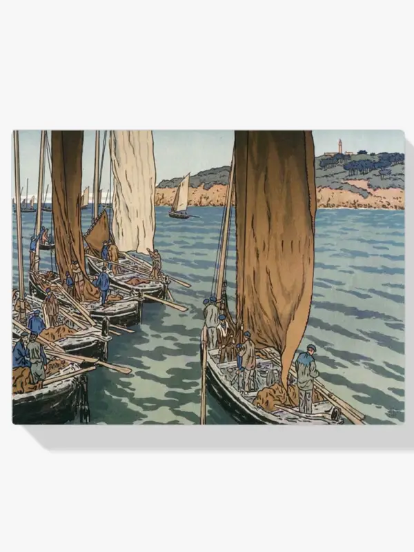 Acheter Direct Schilderen op nummer – Vertrek van boten in Tréboul - 60x70cm