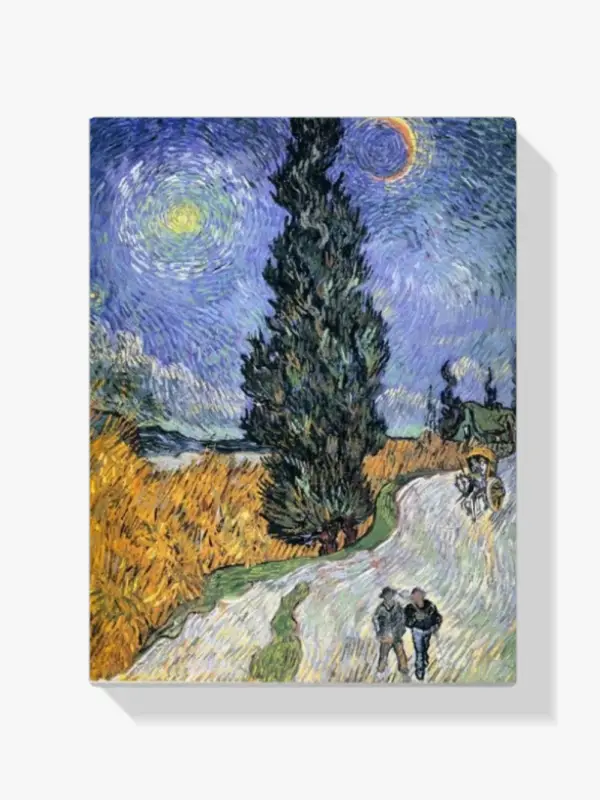 Acheter Direct Schilderen op nummer – Weg met Cypress en Star - 90x90cm