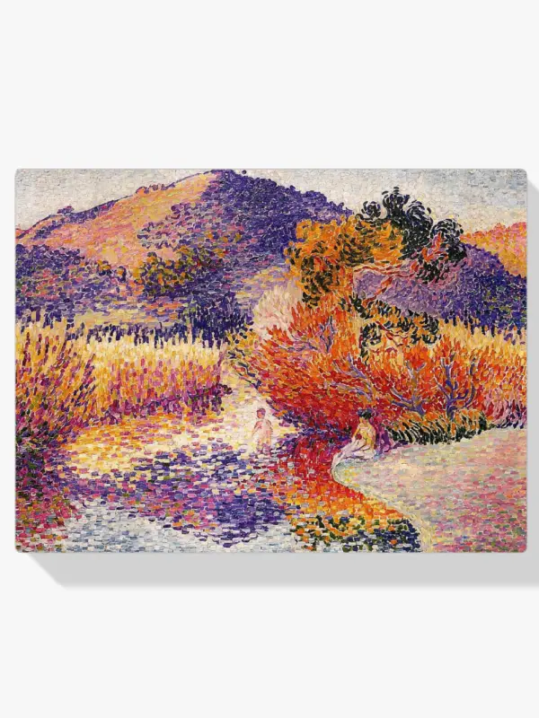 Achat Immédiat Schilderen op nummer – Rivier in Saint Cir - 110x110cm