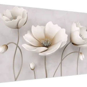 Schilderij - Witte bloemen - Eendelig 120x80 cm Certifié