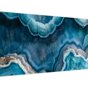 Schilderij - Detail van aquamarijn - Eendelig 100x40 cm Authentique