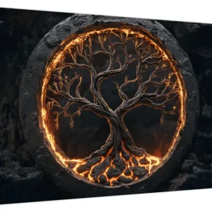 Schilderij – Levensboom in lava I. - Eendelig 70x50 cm Commande En Gros