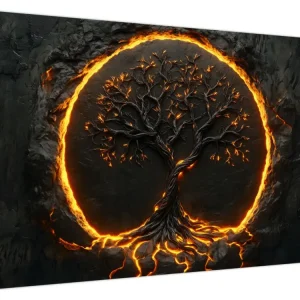 Authentique Schilderij – Levensboom in lava II. - Eendelig 90x60 cm