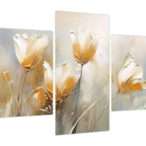 Super Prix Schilderij - Schilderij van tulpen - Driedelig 90x60 cm