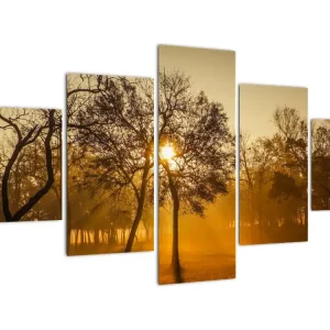 Acheter En Ligne Schilderij - Zonsopgang - Vijfdelig 125x70 cm