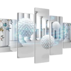 Abstract schilderij in antieke stijl - Vijfdelig 150x105 cm Nouveauté