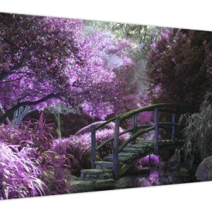 Achat Immédiat Schilderij - Paarse tuin - Eendelig 120x70 cm