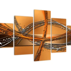 Abstract schilderij - Vijfdelig 125x70 cm Solde