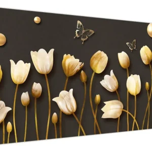 Abstract schilderij - Tulpen - Eendelig 120x80 cm Commande En Gros