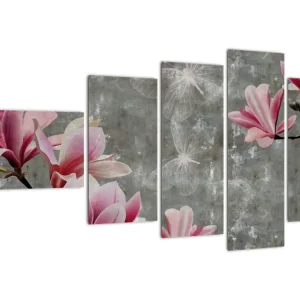 Schilderij met bloesems - Vijfdelig 110x60 cm Prix Cassé