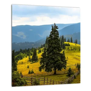 Authentique Schilderij - Bergweiland - Eendelig 30x30 cm