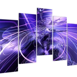 Usine Directe Schilderij - Technische abstractie - Vijfdelig 125x90 cm