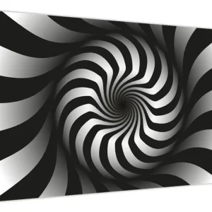 Abstract schilderij - Zwart-witte spiraal - Eendelig 90x60 cm Meilleur Choix