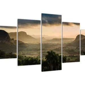 Vente Flash Schilderij - Bertoppen op Cuba - Vijfdelig 150x80 cm