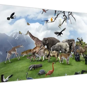 Affaire À Saisir Schilderij - Diertjes op een eiland - Eendelig 120x80 cm