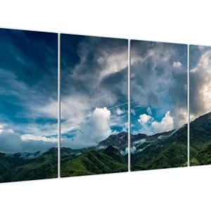 Vente Flash Schilderij - Bergen - Vierdelig 160x80 cm
