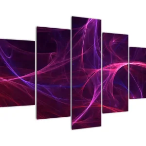 Abstract schilderij - Kromme lijnen - Vijfdelig 150x105 cm Haute Qualité