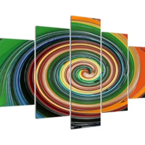Abstract schilderij - Kleurrijke spiraal - Vijfdelig 150x105 cm Meilleur Choix