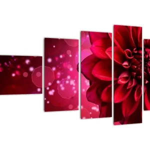 Achat Immédiat Schilderij - Rode bloem - Vijfdelig 110x60 cm