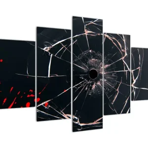 Abstract schilderij - Gebroken glas - Vijfdelig 150x105 cm Promotion Saisonnière