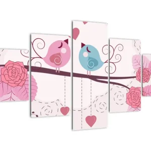 Achetez Aujourd’hui Schilderij - Tijd voor liefde - Vijfdelig 125x70 cm