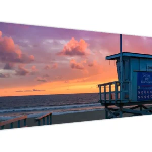 Top Vente Schilderij - Strand Santa Monica - Eendelig 145x58 cm