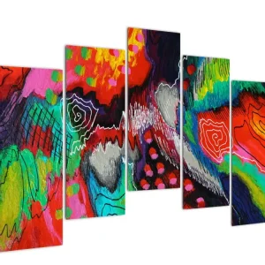 Abstract schilderij - Kleuren - Vijfdelig 125x90 cm Réduction
