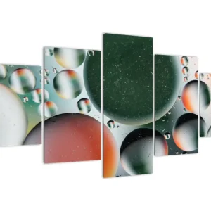 Abstract schilderij - Luchtbellen - Vijfdelig 150x80 cm Usine Directe