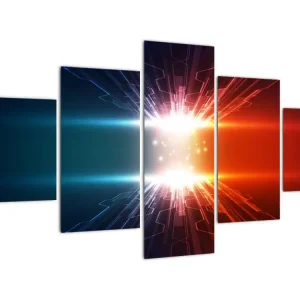 Abstract schilderij - Actief patroon - Vijfdelig 125x70 cm Satisfait Ou Remboursé