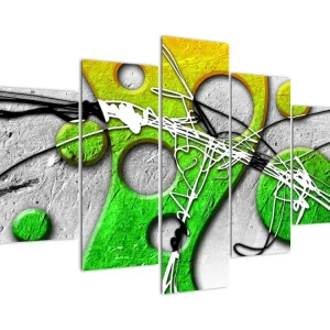 Abstract schilderij - Vijfdelig 150x105 cm Satisfait Ou Remboursé