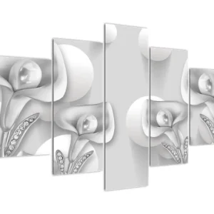 Acheter Direct Schilderij - Bloemendesign - Vijfdelig 150x105 cm