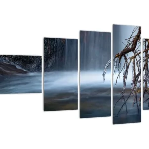 Super Prix Schilderij - Lagune in de winter - Vijfdelig 110x60 cm