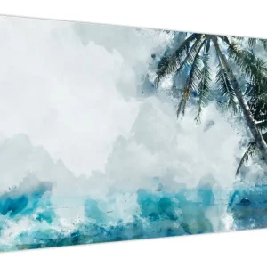 Top Vente Schilderij - Palmboom aan zee - Eendelig 120x70 cm