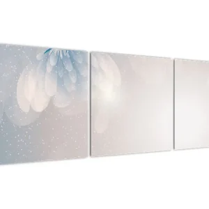 Super Prix Schilderij - Besneeuwde bloemen - Driedelig 150x50 cm