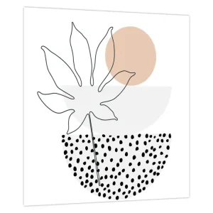 Affaire À Saisir Schilderij - Lijntekening bloemen N⁰3 - Eendelig 30x30 cm