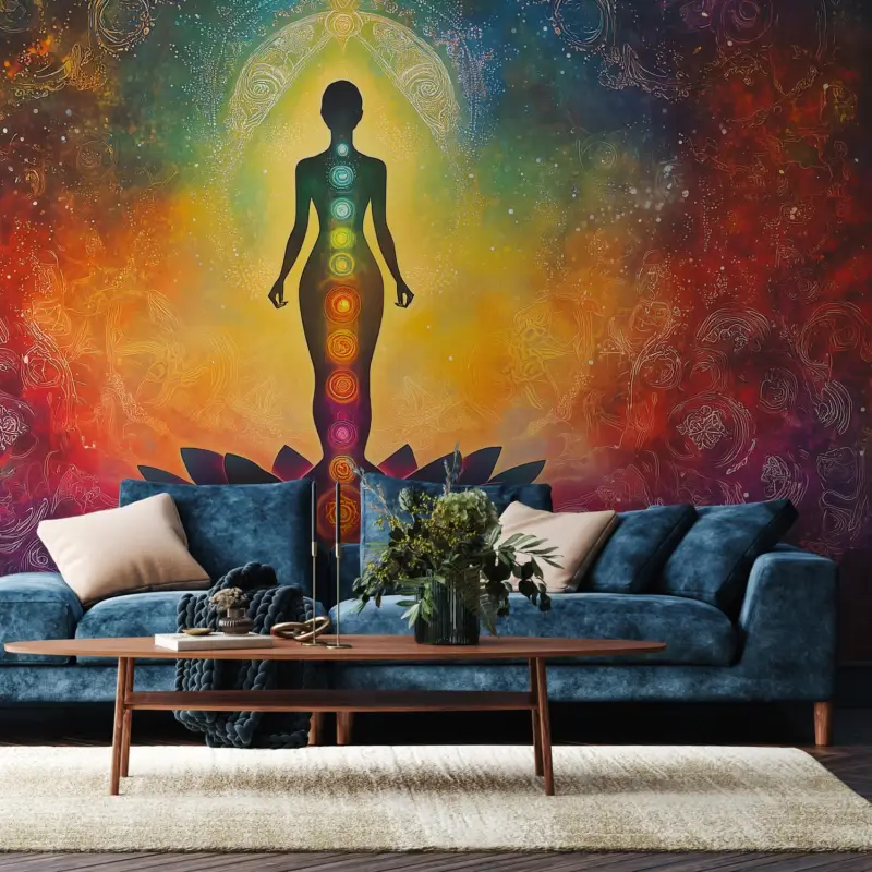 Acheter En Ligne Fotobehang - Vrouw en chakra's