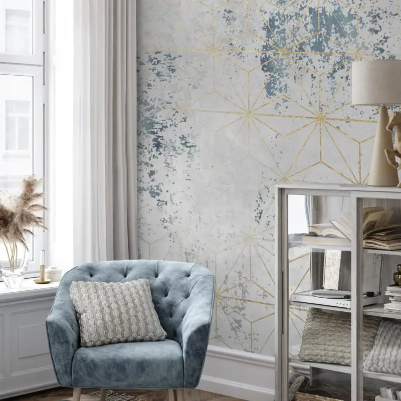 Offre Spéciale Fotobehang – Oude blauwe muur