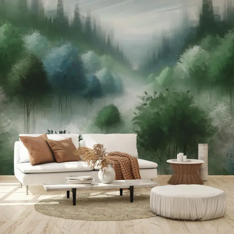 Fotobehang - Geschilderd bos Must-Have