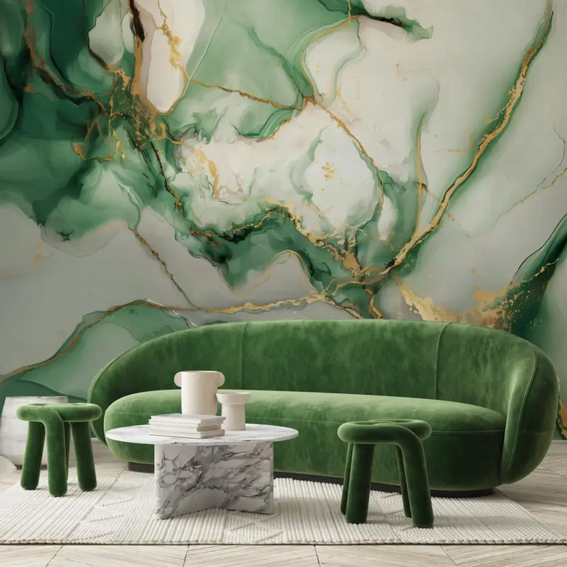 Prix Réduit Fotobehang - Groen marmer
