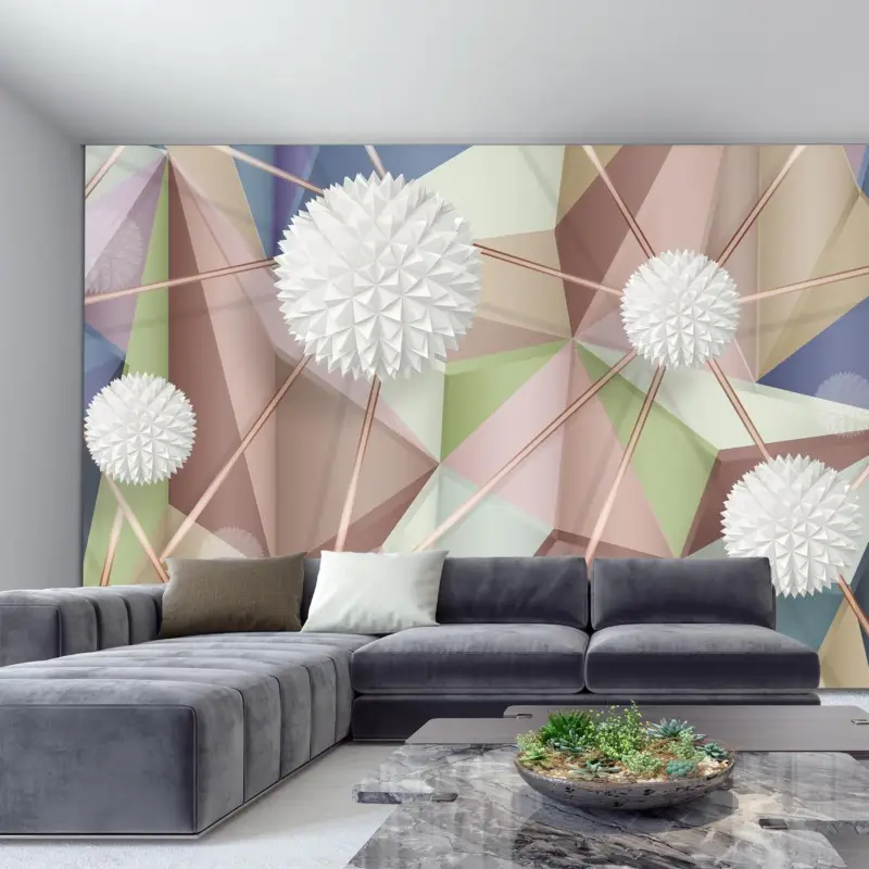 Vente Directe Fotobehang - 3D abstractie in pastelkleuren