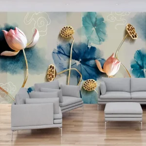 Quantité Limitée Fotobehang - Bloemen met goud