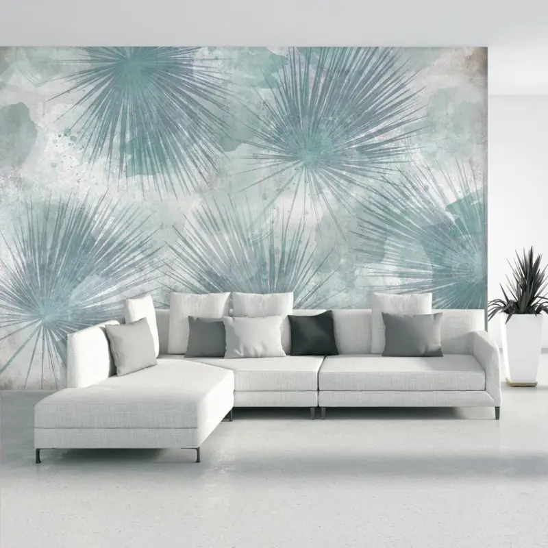 Satisfait Ou Remboursé Fotobehang - Bladeren in beton