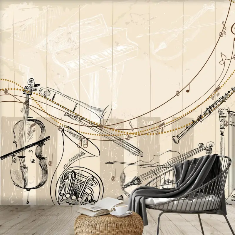 Satisfait Ou Remboursé Fotobehang - Muziekinstrumenten
