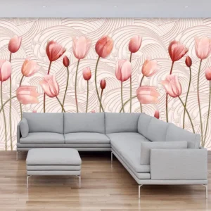 Promotion Saisonnière Fotobehang - Roze tulpen