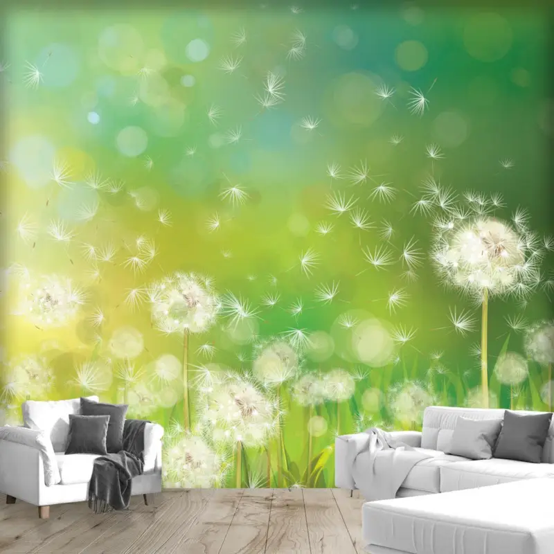 Soldes Fotobehang - Verwelkte paardebloemen